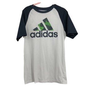 Adidas Climacool navy and  white jersey short sleeve lightweight t-shirt